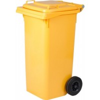 BIDONE X RIFIUTI C/RUOTE 120LT GIALLO