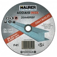 MOLA TAGLIO ACCIAIO INOX MAURER PLUS MM 230 X1,9 5+1