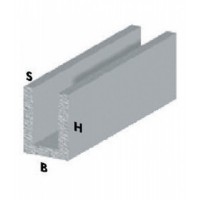 PROFILO ARGENTO H.100 CM CANALINO U 10X10X1 MM*