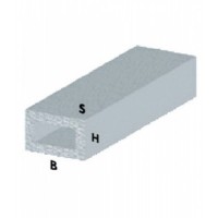 PROFILO ARGENTO H.100 CM TUBO RETTANG. 20X10X1 MM**