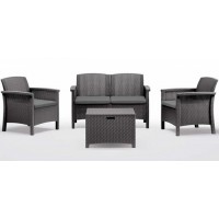 SALOTTO RESINA VENEZIA ANTRACITE  SET 4PZ