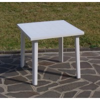 TAVOLO RESINA ART.59  CM. 80X80 BIANCO