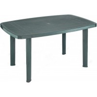 TAVOLO RESINA VERDE RETTANG. ULISSE 137X85X72HCM