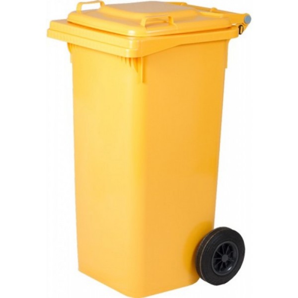 BIDONE X RIFIUTI C/RUOTE 120LT GIALLO