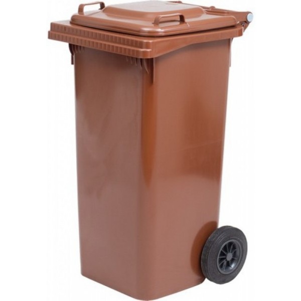BIDONE X RIFIUTI C/RUOTE 120LT MARRONE