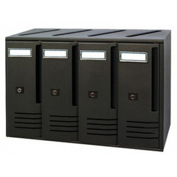 CASSETTA POSTALE ALUBOX CUBO 4 ELEMENTI NERO