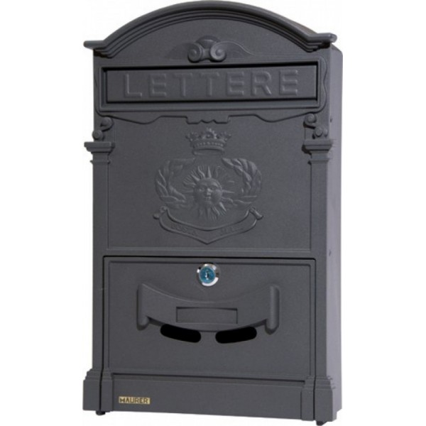CASSETTA POSTALE MAURER ROYAL ANTRACITE ALLUMINIO