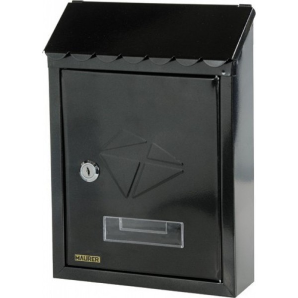 CASSETTA POSTALE MAURER STAMP NERO 21X6,8X30HCM
