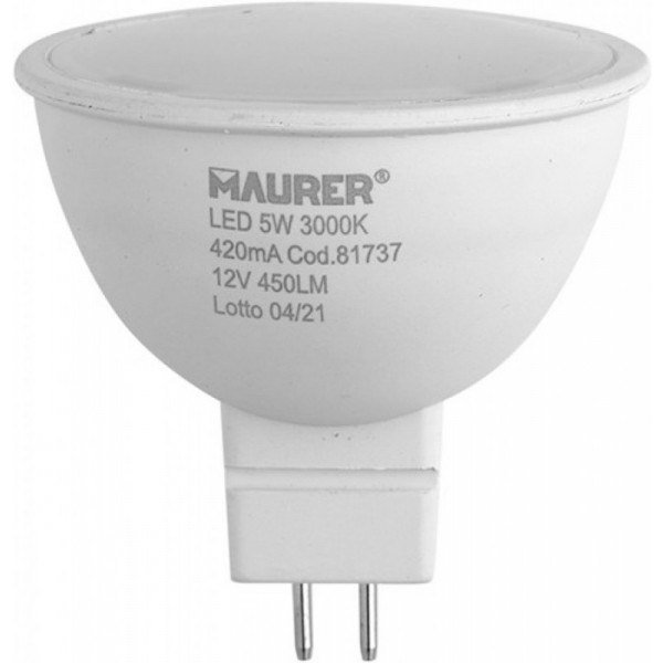 LAMPADA LED MAURER DICROICA GU5,3 12V 5W 450L 3000K   L.CALDA