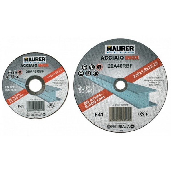 MOLA TAGLIO ACCIAIO INOX MAURER PLUS MM 230X1,9