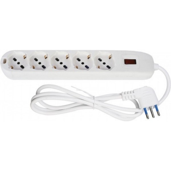 MULTIPRESA 5P. SCHUKO E SPINA 10A MAURER - CF. BLISTER