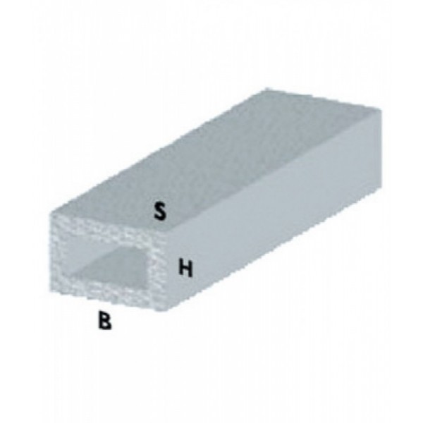 PROFILO ARGENTO H.100 CM TUBO RETTANG. 20X10X1 MM**