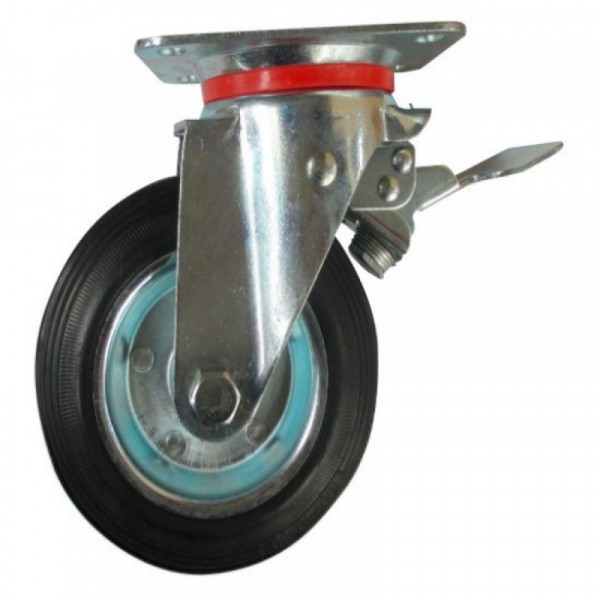 RUOTA INDUSTRIALE D.100 GIREVOLE CON FRENO EXPORT