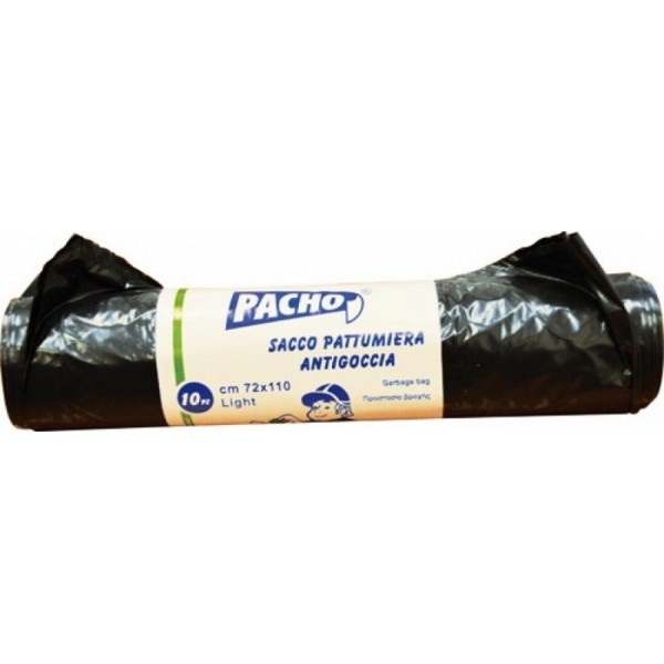 SACCHI PATTUMIERA ANTIGOCCIA  70X110CM NERO CF 10PZ 30MY LEGGERI