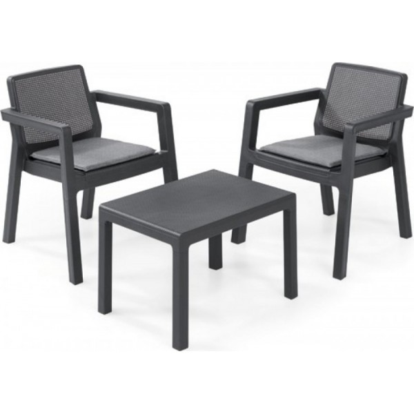 SALOTTO RESINA EMILY BALCONY KETER GRAFITE SET 3PZ