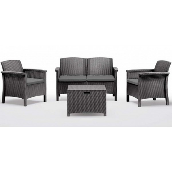SALOTTO RESINA VENEZIA ANTRACITE  SET 4PZ