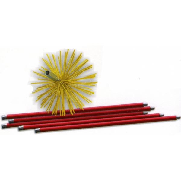 SCOVOLO NYLON Ø 250MM KIT C/ASTE 7 MT  X TUBI INOX