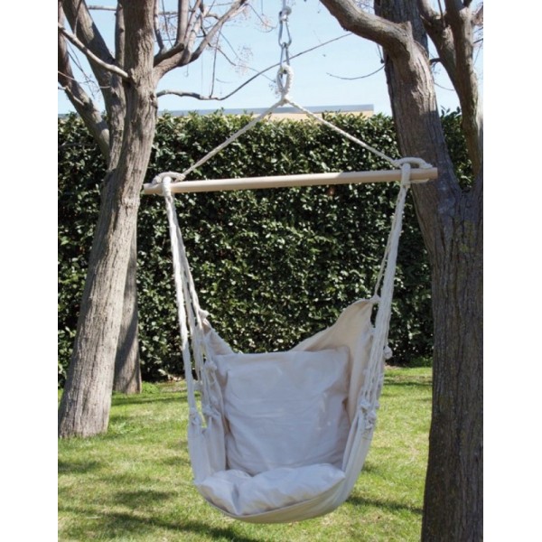 SEDIA DONDOLO CON TRAVERSA VIESTE PAPILLON  NATURALE