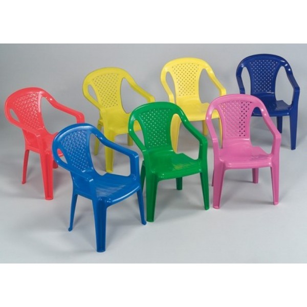 SEDIA RESINA BABY CON BRACCIOLI  COLORATA