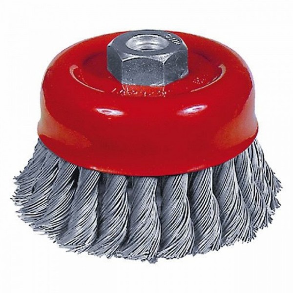 SPAZZOLA A TAZZA PER SMERIGLIATRICE FILO 0,50 MM - D. 100 MM