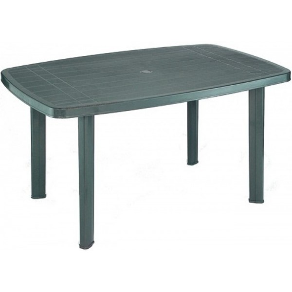 TAVOLO RESINA VERDE RETTANG. ULISSE 137X85X72HCM