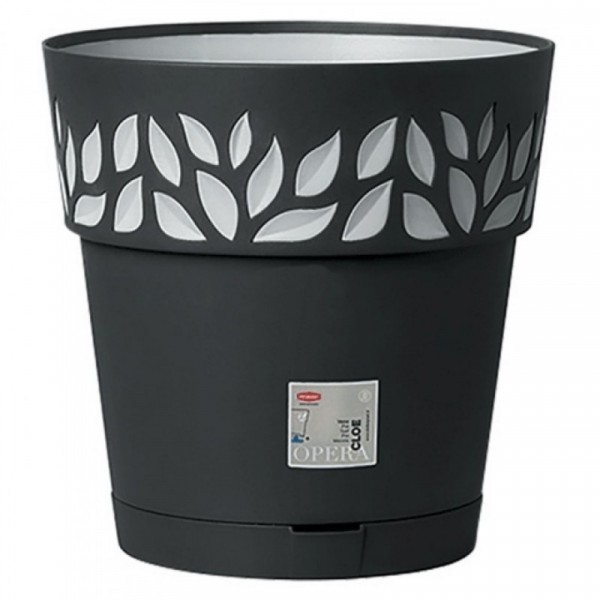 VASO TONDO CLOE D. 20 X H.19 - GRAFITE/GRIGIO LUCE