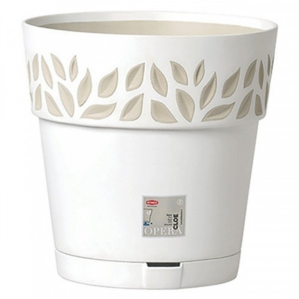 VASO TONDO CLOE D. 25 X H.25 - BIANCO/TRAVERTINO